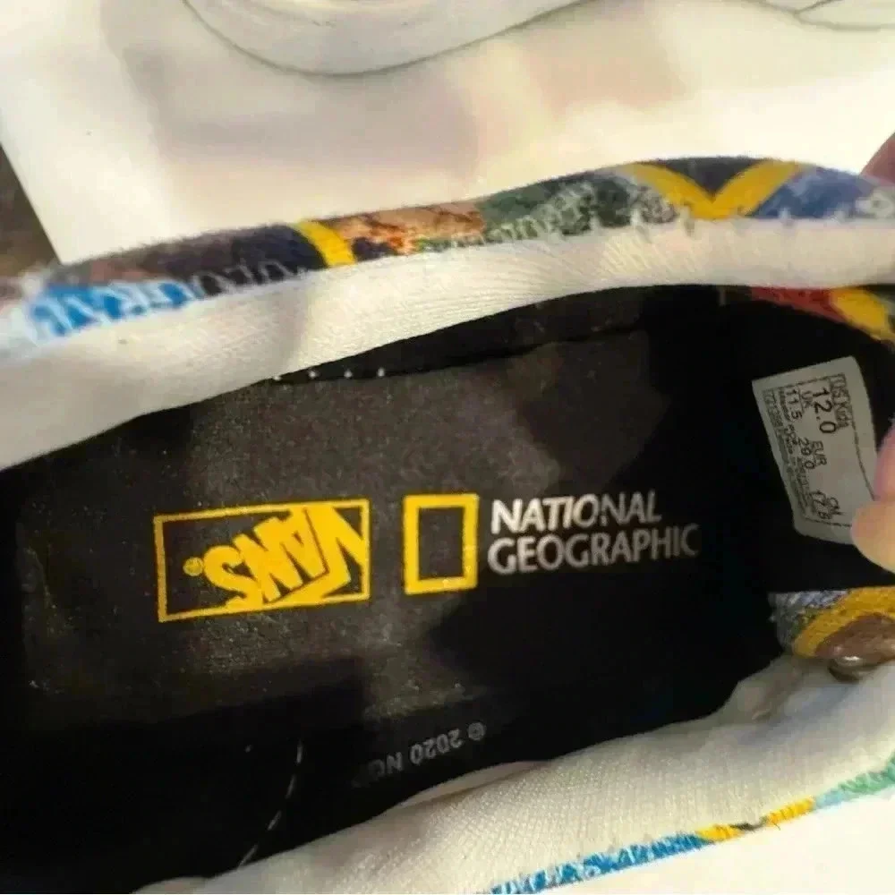 Vans X National Geographic Kid Unisex Sneakers Shoes Multi Color Size 12